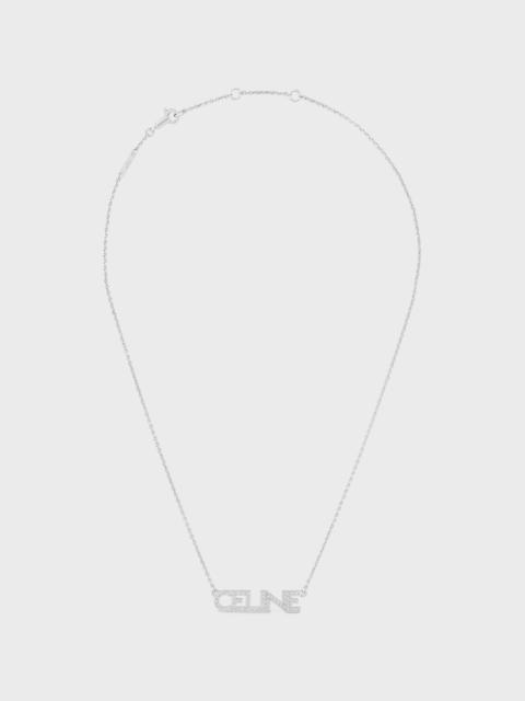 Celine Monochroms Strass Necklace in Brass with Rhodium Finish and Crystals