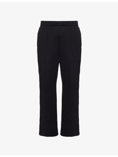 Initial two-slip-pockets straight-leg relaxed-fit cotton-jersey jogging bottoms