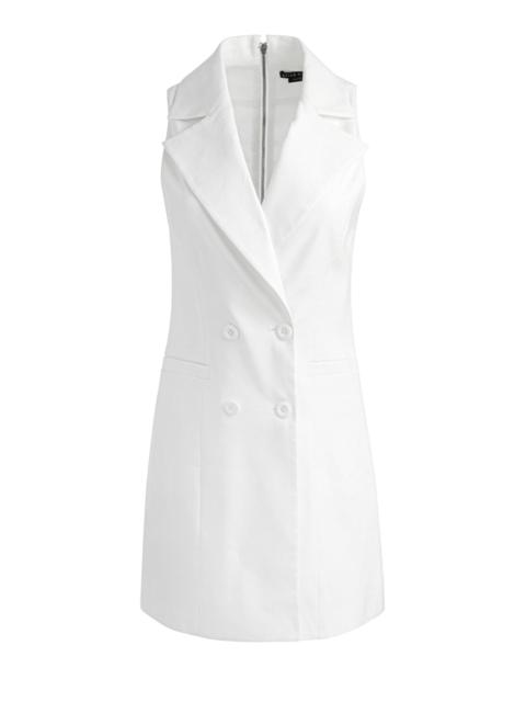 MERITT LINEN TUXEDO DRESS