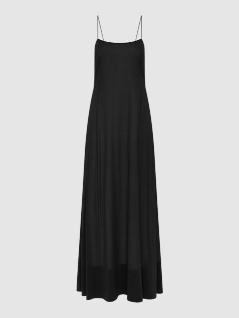 Sheer Silk Slip Dress - Black