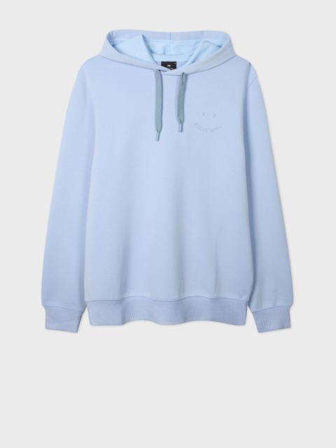 Light Blue Embossed 'Happy' Hoodie