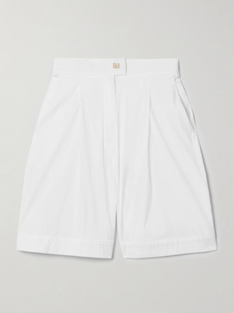 Sultano Pleated Cotton-blend Poplin Shorts