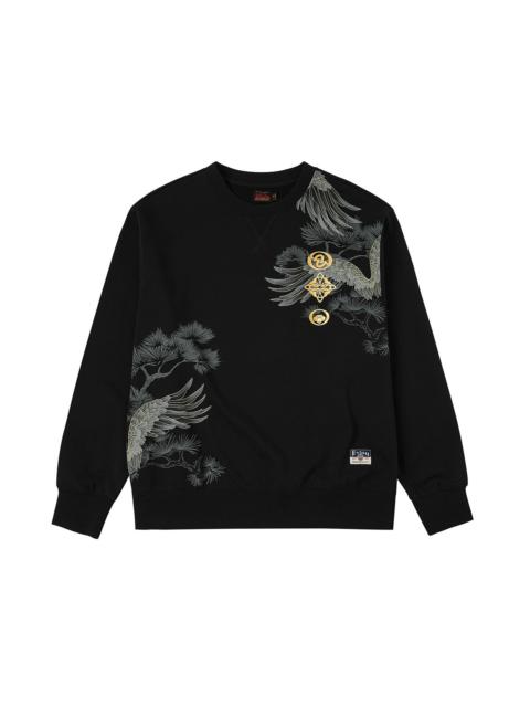 Grateful Crane Foil Print Relax Fit Sweatshirt