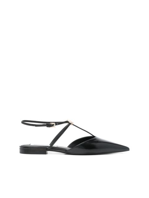 leather ballerina shoes