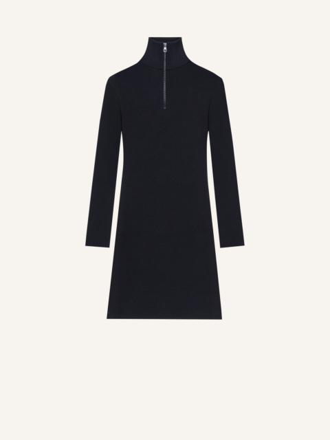 ZIPPED MOCKNECK DRESS