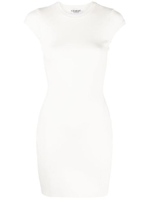 cap-sleeve knitted minidress