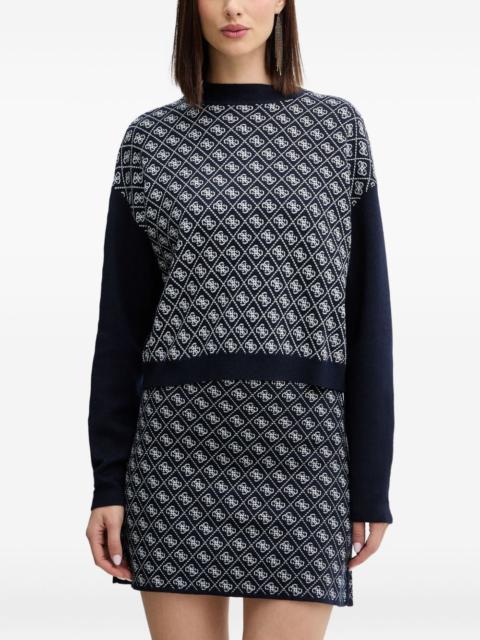 patterned long-sleeve sweater