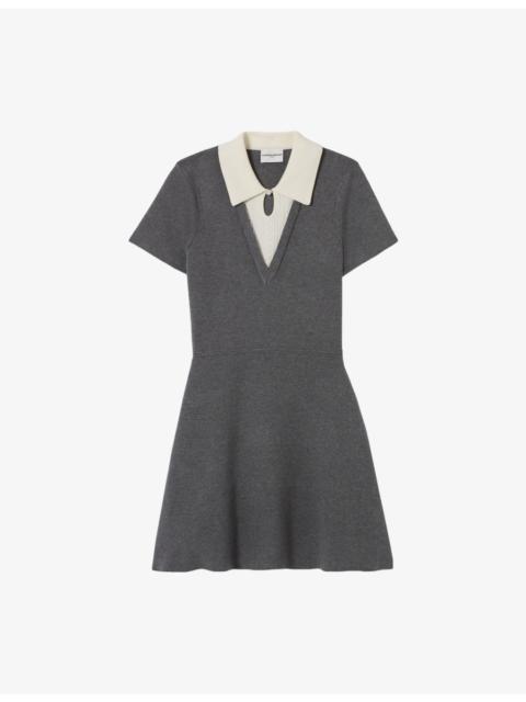 Contrast Skater Woven Mini Dress
