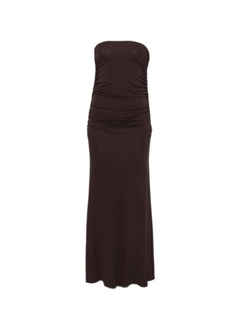 ruched midi dress