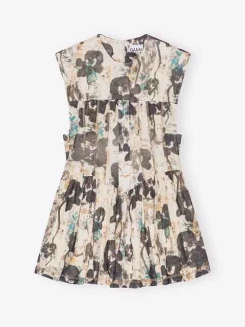 PRINTED MARL MESH CORSET MINI DRESS