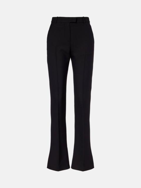 Wool and silk-blend straight pants