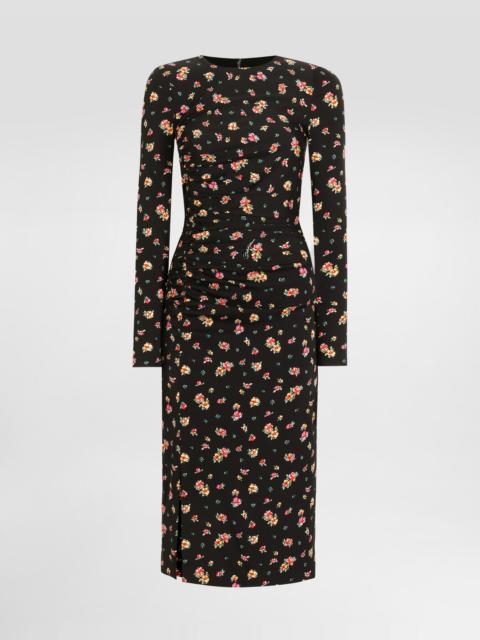 Small floral-print charmeuse dress