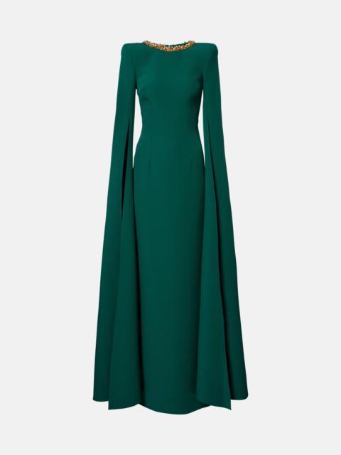 Embellished crêpe gown