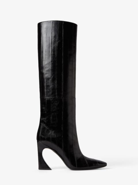 Fendi Arco Black hagfish leather boots