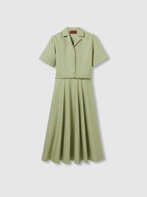 Mid-length GG cotton gabardine dress