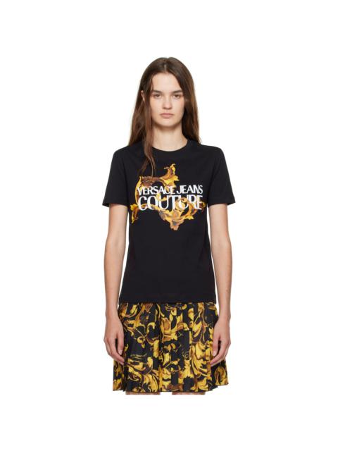 Black Screen-Printed Cotton Jersey T-shirt