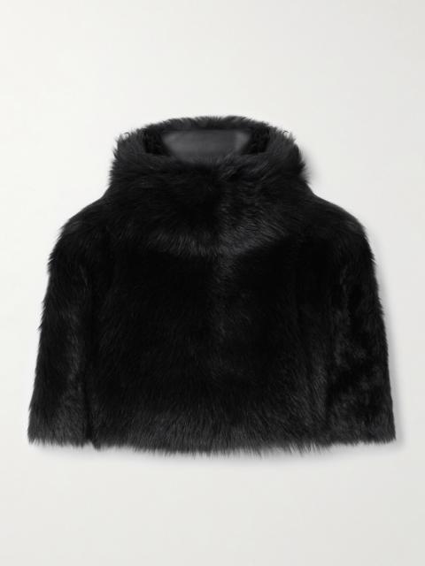 Rovero Shearling Turtleneck Cape