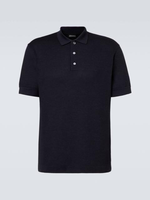 Cotton and silk polo shirt