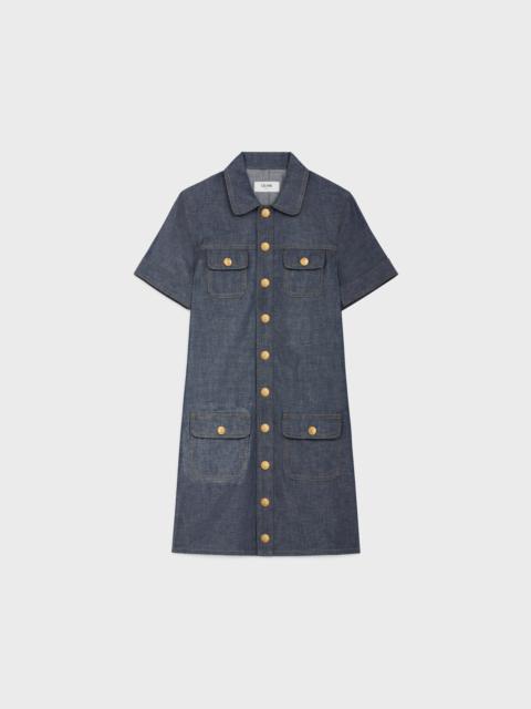 mini dress in raw wash denim