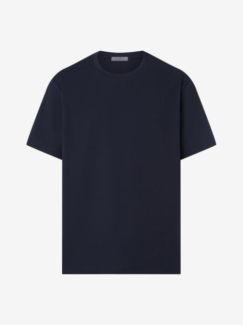 Blue oversized cotton jersey t-shirt