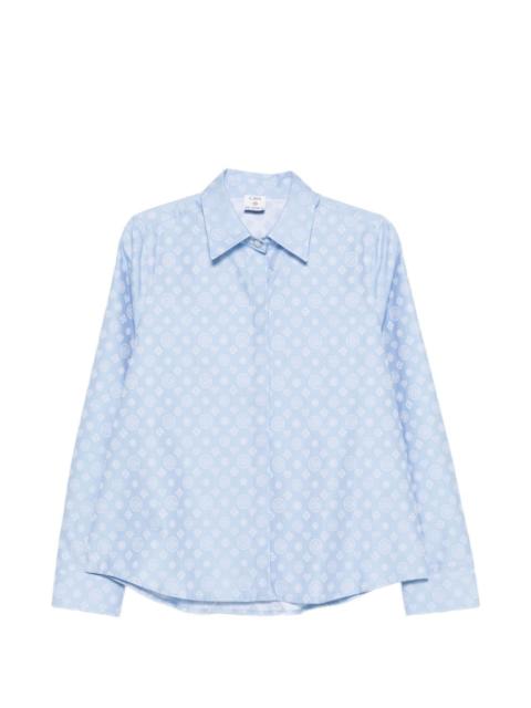 monogram-patterned shirt