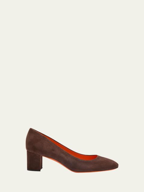 Flight Suede Block-Heel Pumps