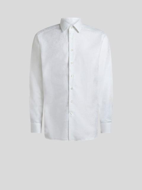 COTTON JACQUARD SHIRT WITH PAISLEY FOLIAGE MOTIF