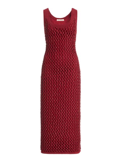 Exclusive Emin Crystal-Embellished Knit Midi Dress red