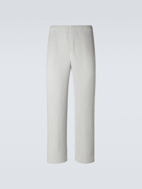 Color Pleats straight pants