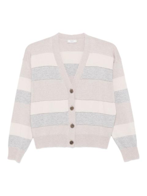 striped button-up cardigan