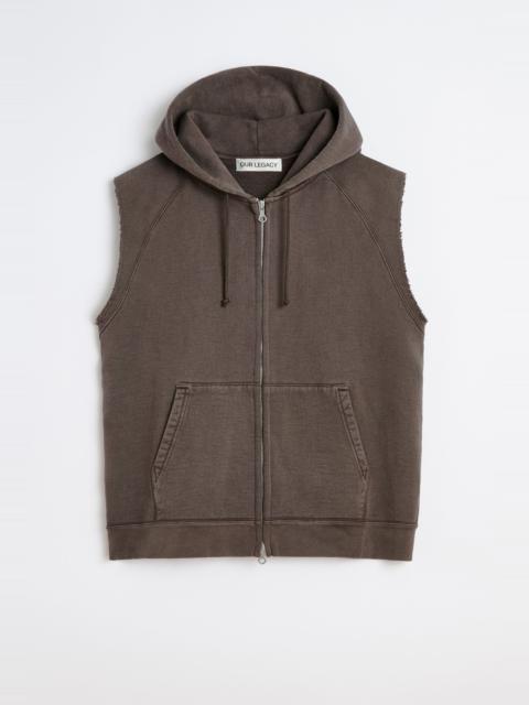 Motor Hood Vest French Sun Fade Hefty Fleece