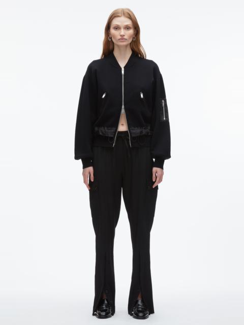 Knit Layered Bomber Jacket