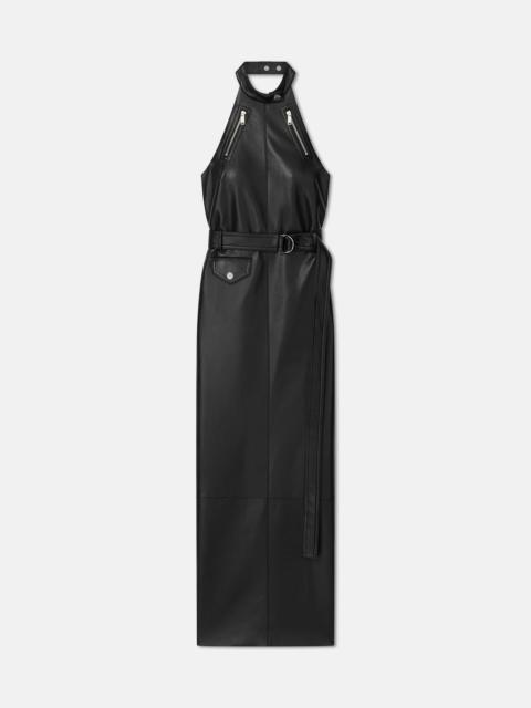 Regenerated Leather Midi Dress