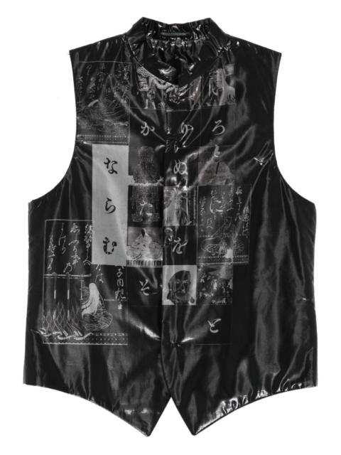 graphic-print gilets