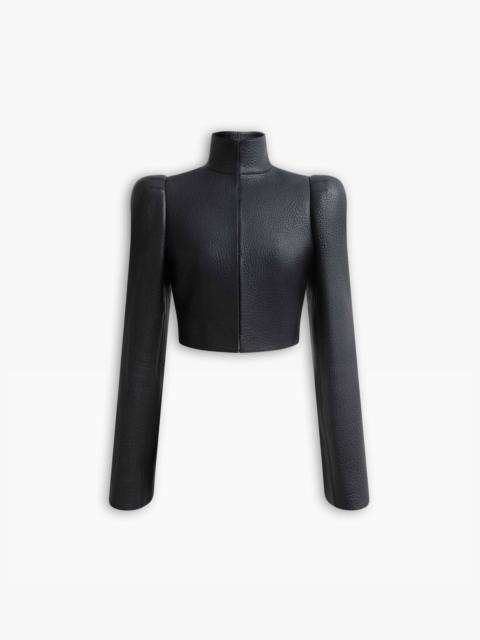 LAMBSKIN HIGH NECK JACKET