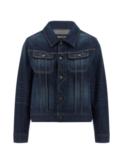 Japanese contrast-stitching denim jacket