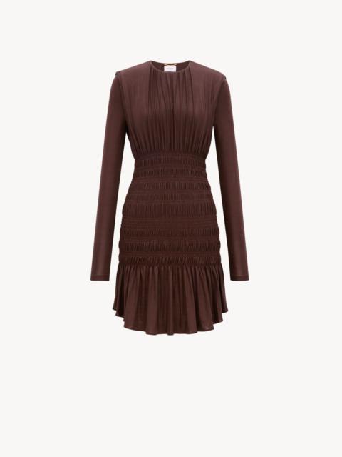 SMOCKED DRESS IN LAMÉ JERSEY