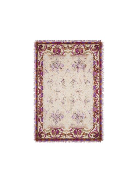 Aloeuw baroque-patterned fringed silk scarf