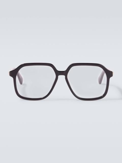 Oversized rectangular glasses