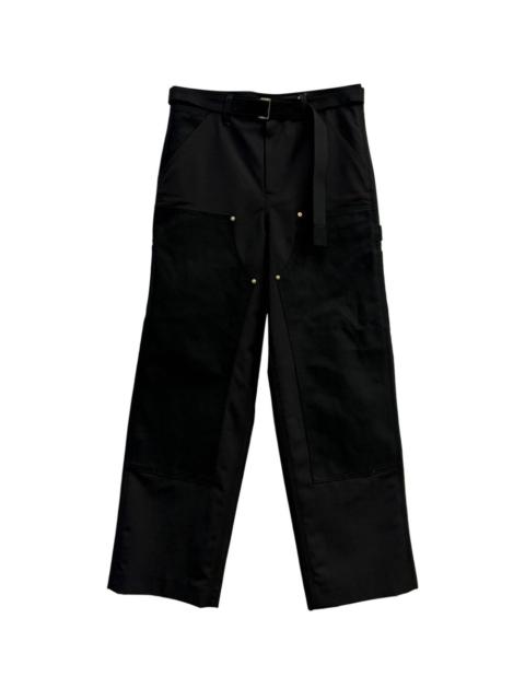 belted cotton trousers