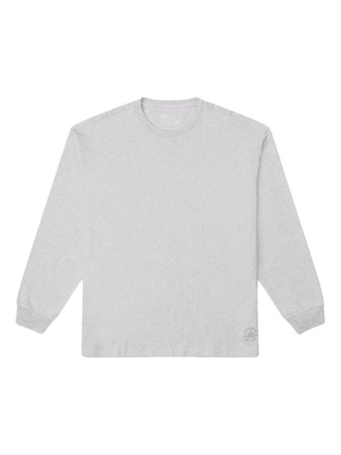Converse Gold Standard Embroidered Logo Long Sleeves T-Shirt 'Grey' 10026898-A02