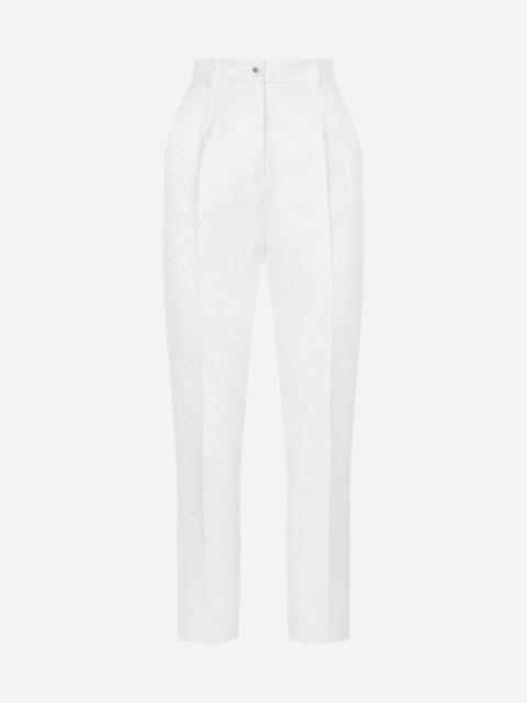 Brocade cigarette pants