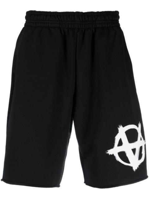 logo-print knee-length shorts
