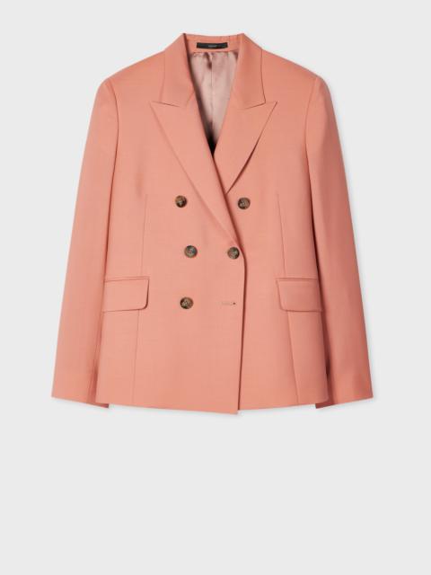 Women's Peach Mohair-Blend Double Breasted Blazer