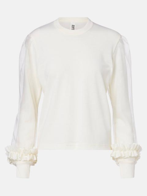 Tulle-trimmed wool sweater