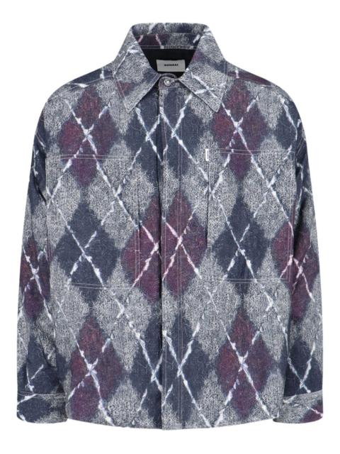diamond texture shirt jacket