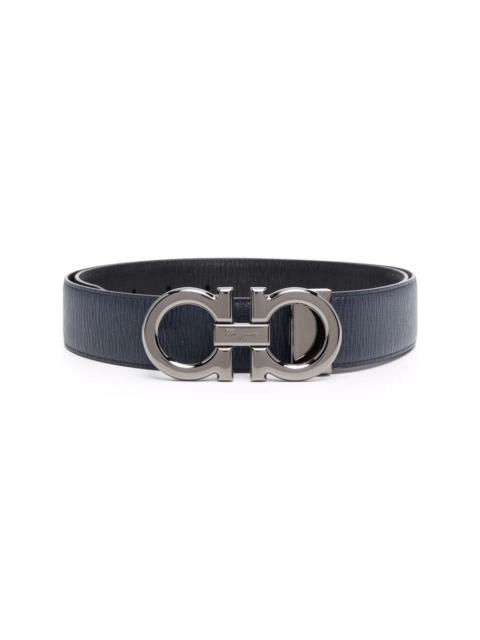 Gancini-buckle leather belt