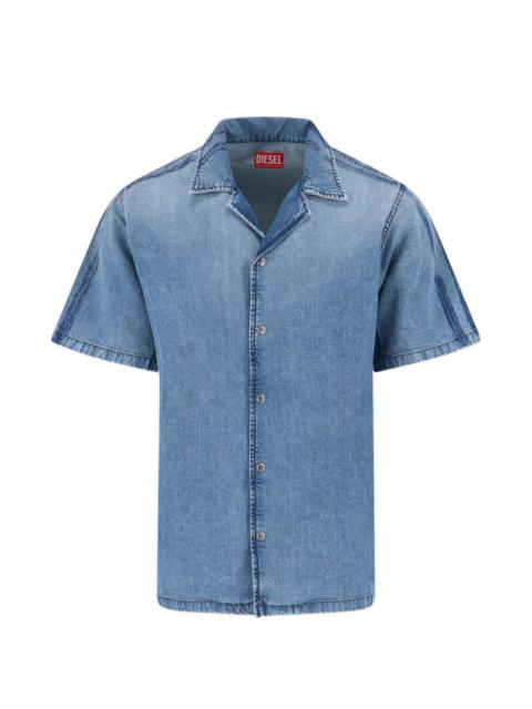 short-sleeve denim shirt