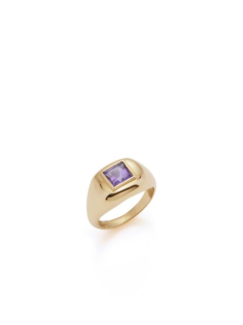 Medium Ring in 18K Yellow Gold & Amethyst Stone