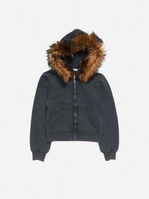 Hooded zipper sweater - Rust brown